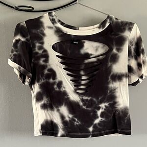 Wild Fable Black and White Cutout Tee